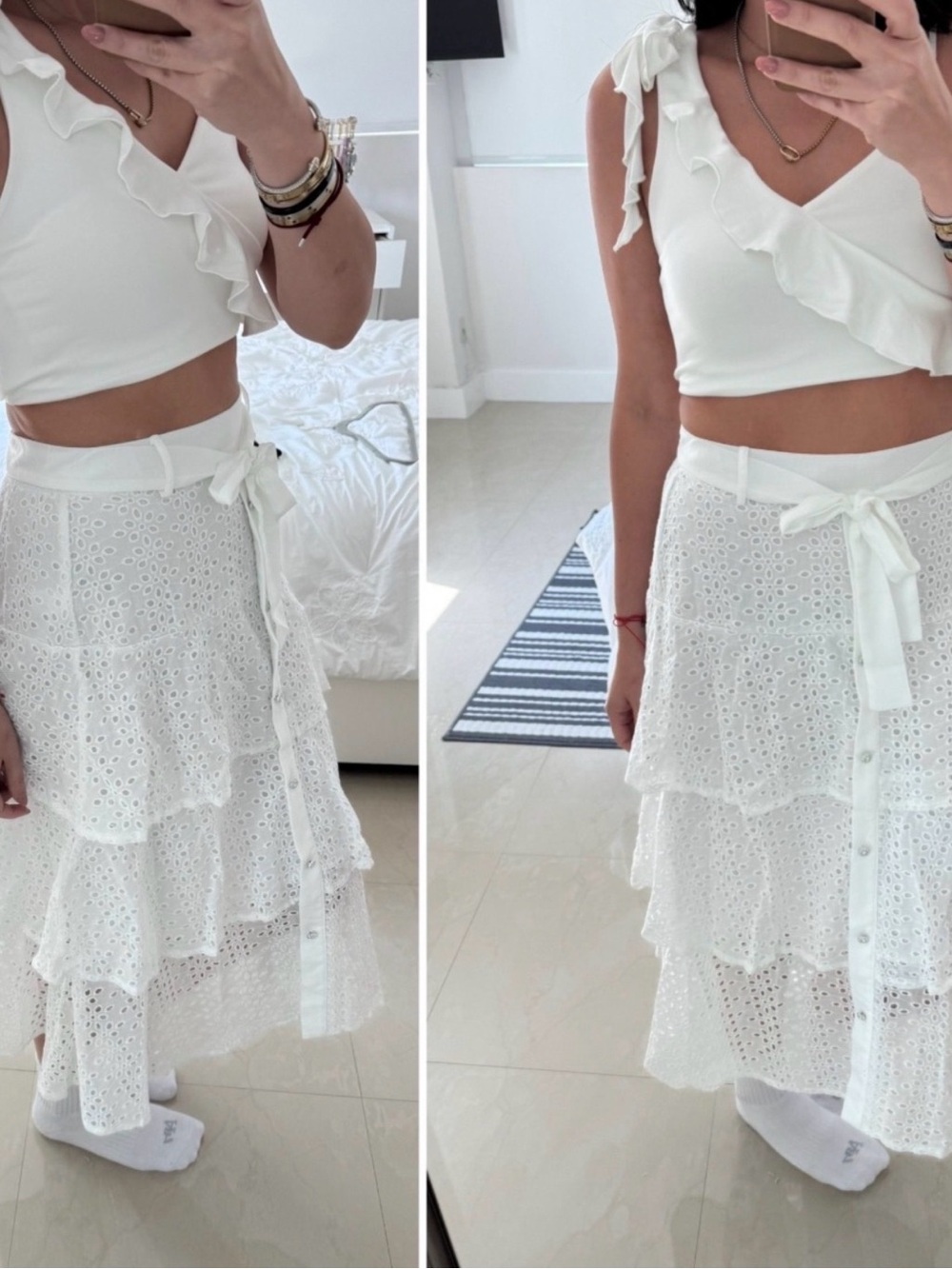 NEW: White Midi Skirt